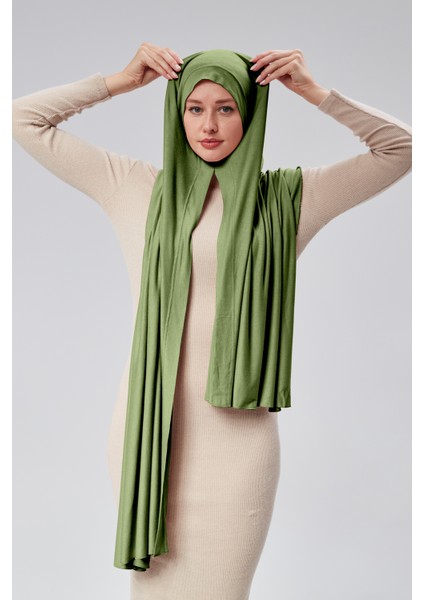 Kadın Tesettür Penye Şal Hazır Pratik Geçmeli Kolayca Takabilir Uzun Dört Mevsim Pamuklu Şal indirimleri