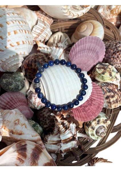 Lapis Lazuli Doğal Taş Bileklik, Sertifikalı Doğal Taş, Ayarlanabilir Lastikli Bileklik, Uniseks Bileklik indirimleri