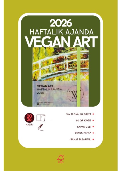 Smyth Vegan Art 2026 Haftalık Ajanda A5 (14X21CM) Sert Kapak Ivory 80GR. indirimleri