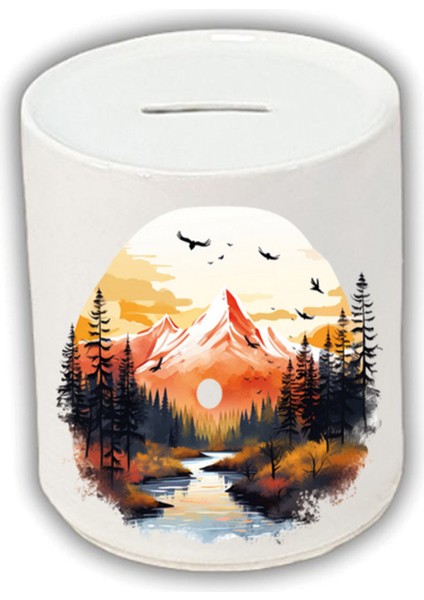 Doğada Tatil Baskılı Kumbara - Para Biriktirme Kumbarası