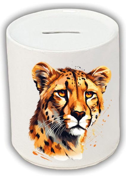 Kaplan Baskılı Kumbara - Seramik Para Biriktirme Kumbarası