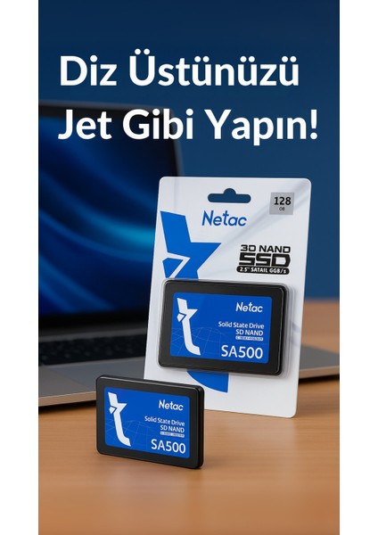 3D Nand 128GB 2.5" SSD – Hızlı Açılış, Yüksek Depolama & Laptop/masaüstü Uyumlu