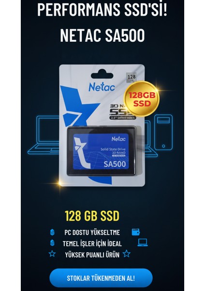 3D Nand 128GB 2.5" SSD – Hızlı Açılış, Yüksek Depolama & Laptop/masaüstü Uyumlu fiyatları