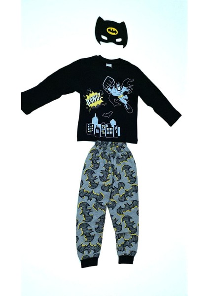 Çocuklar Için Göz Maskeli Karakter Baskılı %100 Pamuk 3 Lü Pijama Takımları fiyatları