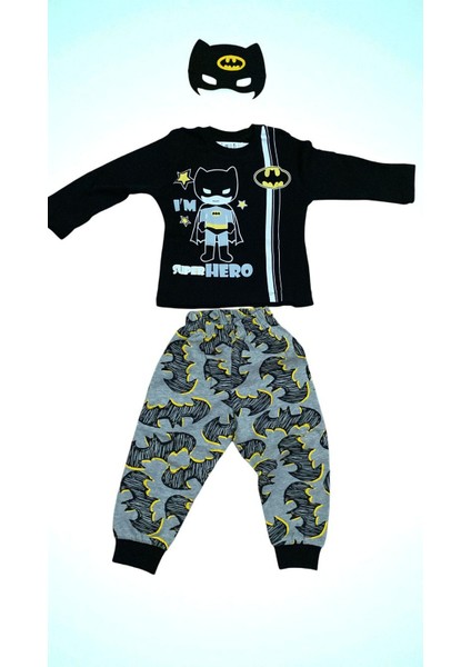 Çocuklar Için Göz Maskeli Karakter Baskılı %100 Pamuk 3 Lü Pijama Takımları fiyatları