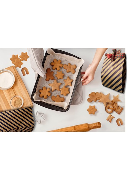 Körüklü Kraft Kese Kağıdı, Lacivert Verev Çizgili Şamua Hediye, Ambalaj Poşeti, 15X33 Cm, 50 Adet indirimleri