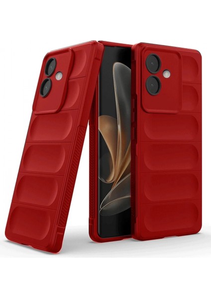 Oppo A3 Kılıf Optimum Silikon - Kırmızı