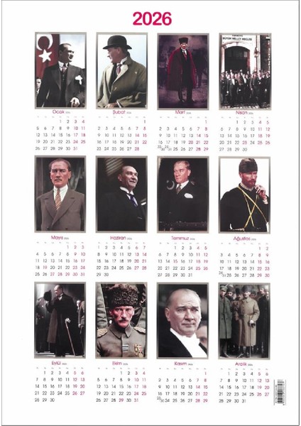 2026 Duvar Takvimi Spiralli 12 Yaprak 31X43CM indirimleri