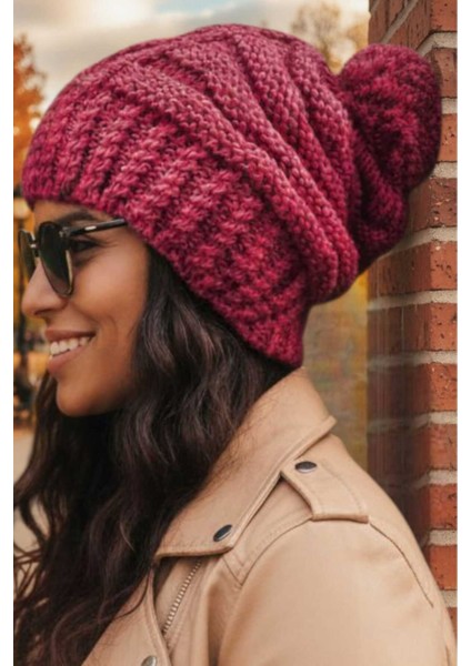 Kadın Kışlık Ponponlu Kalın Örgü Bere fırsatları