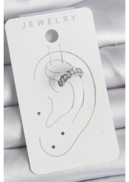 Bfs Pirinç Gümüş Renk Zirkon Taşlı Kıkırdak Model Kadın Küpe fiyatları