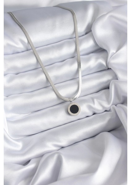 Bfs 316L Çelik Gümüş Renk Italyan Zincir Model Işleme Detay Kadın Kolye fiyatları