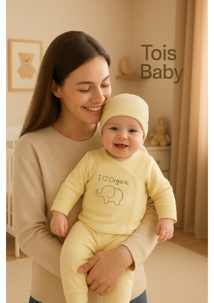 3 Lü Avantajlı Set Hediyelik Organik Hastane Çıkışı Bebek Takımı 0-3 Ay modelleri