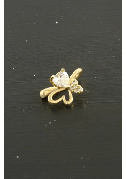 Kalp Tragus Zirkon Taşlı Piercing 1 Adet