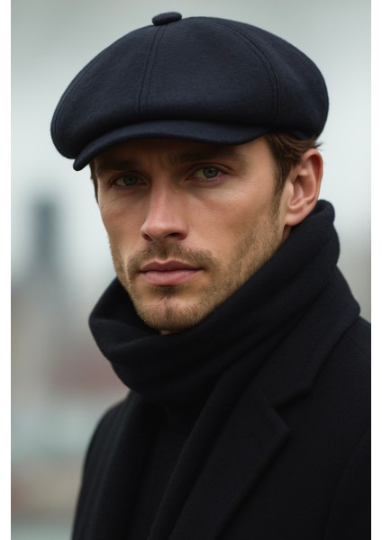 Erkek Kaşe Kışlık Kasket Şapka - Peaky Blinders Kaşe Kumaş Klasik Düz Kasket fiyatları