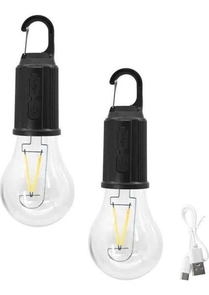 3 Farklı Mod Led'li Şarjlı Asma Kancalı Kamp Lambası Taşınabilir Ampul modelleri