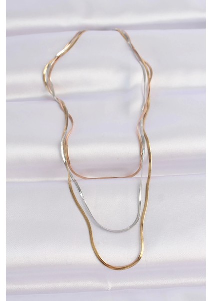 Bfs 316L Çelik 3 Renkli Italyan Zincir Çoklu Kolye fiyatları