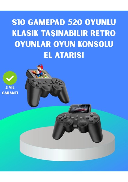 2.4 Inç Hd Renkli Ekranlı 500-IN-1 Taşınabilir Retro Oyun Konsolu, Kablolu Tv Bağlantısı ve Uzun Pil Ömrü