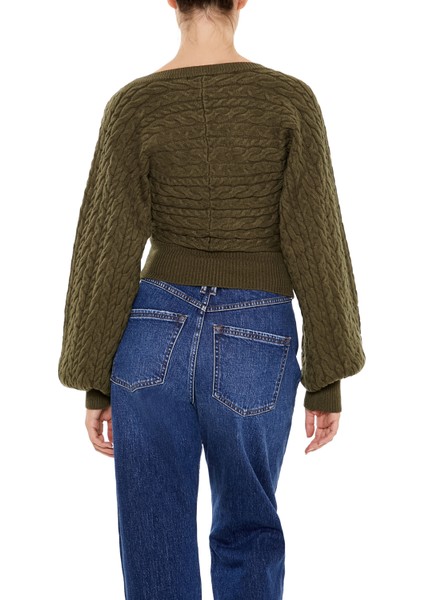 Örgü Kruvaze Yaka Kazak indirimleri