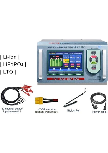 Sunkko D2532 Elektrikli Araç Lityum Batarya Akü Modülü Dengeleyici - Test Cihazı Analizörü fırsatları