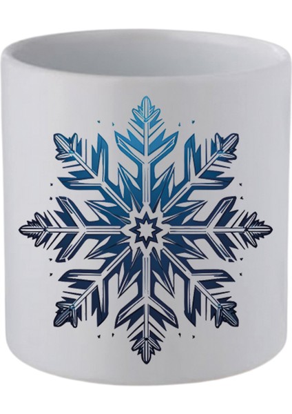 Kar Taneli Kulpsuz Kupa Bardak Doğum Günü Hediyeleri - Seramik Kahve, Su Hediyelik Bardağı