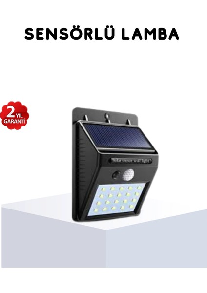 Solar Güneş Enerjili Hareket Sensörlü 4 Taraflı Bahçe Lambası – IP65 Su Geçirmez, 100 LED
