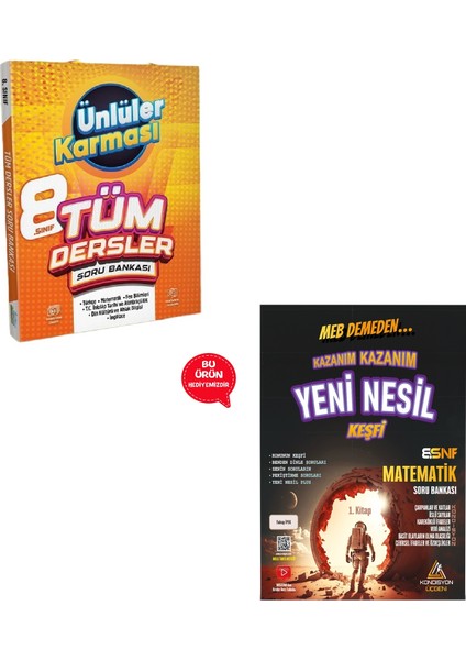 8.sınıf Ünlüler Karması Tüm Dersler Soru Bankası + Matematik Soru Bankası Hediyeli