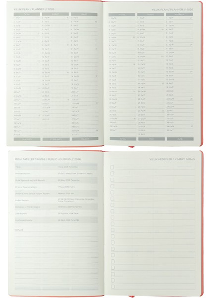 Smyth 2026 Haftalık Ajanda A5 (14x21cm) Esnek Kapak Ivory 80 gr.