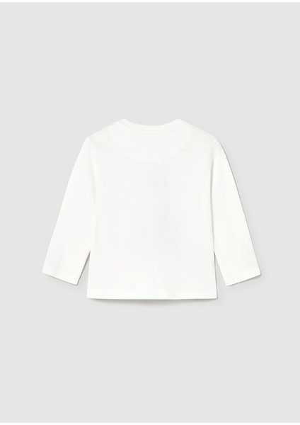 1-4 Yaş Erkek Bebek Krem Renk Uzun Kollu Tişört – %100 Pamuk fiyatları
