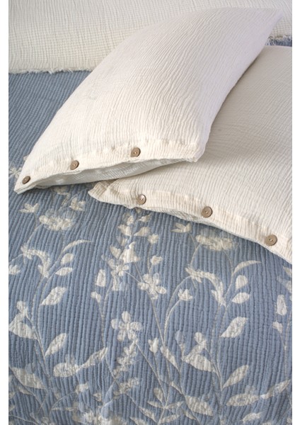 Lüks Multi Muslin %100 Pamuk Çift Kişillik Yatak Örtüsü 230X250 cm Battal Boy 2 Yastıklı fiyatları