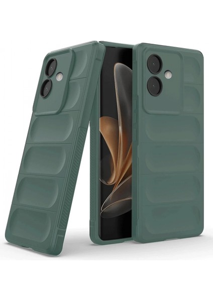 Oppo A3 Kılıf Optimum Silikon - Koyu Yeşil