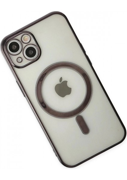 iPhone 14 Plus Kılıf Magneticsafe Lazer Silikon - Siyah modelleri