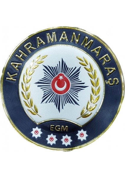 Kahramanmaraş Polis Arması 3d, 2025 Yeni Tip, Cırtlı, Standart Ölçü, 1.sınıf Kalite