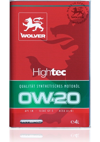 Hightec Hybrid 0W-20 Motor Yağı 4 Litre