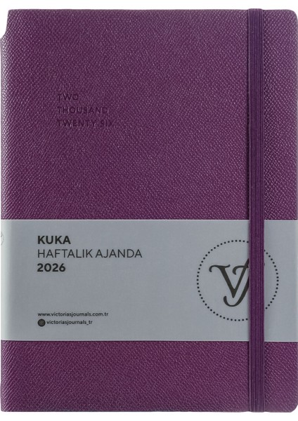 Kuka 2026 Haftalık Ajanda A5 (14x21cm) Esnek Kapak Ivory 80gr.