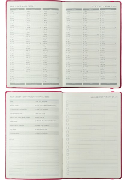 Kuka 2026 Haftalık Ajanda A5 (14x21cm) Esnek Kapak Ivory 80gr.