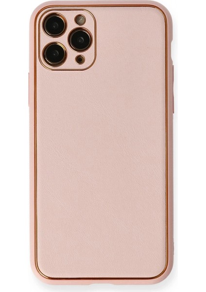 iPhone 11 Pro Kılıf Coco Deri Silikon Kapak - Pembe