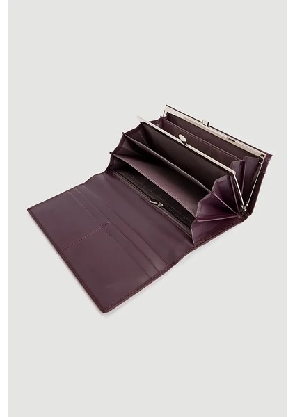 Pörtföy Metal Aksesuarlı Cüzdan - Mürdüm fiyatları