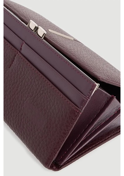 Pörtföy Metal Aksesuarlı Cüzdan - Mürdüm modelleri