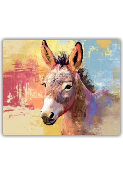 Renkli Eşek Baskılı Mouse Pad 18X22 cm