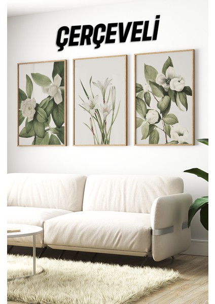 Ahşap Çerçeveli Mdf Tablo Seti Salon ve Oturma Odası Için ÇT3090 23 x 32