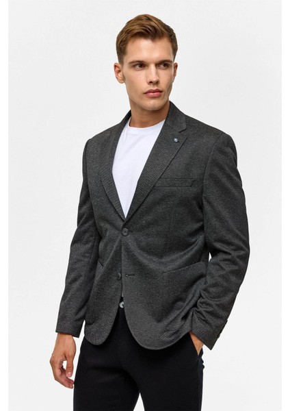 Slim Desenli Mono Yaka Siyah Erkek Ceket CT2021600410 fiyatları