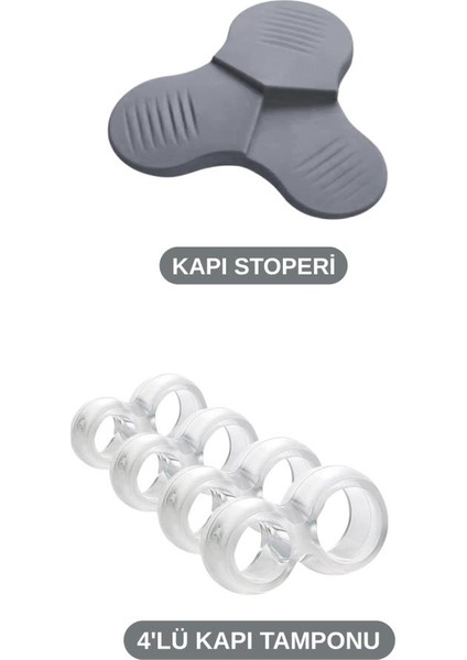 Kapı Stoper Seti, 3 Kademeli Kapı Altı Tutucu Takoz + 4 Adet Kapı Pencere Kolu Darbe Önleyici Tampon fiyatları