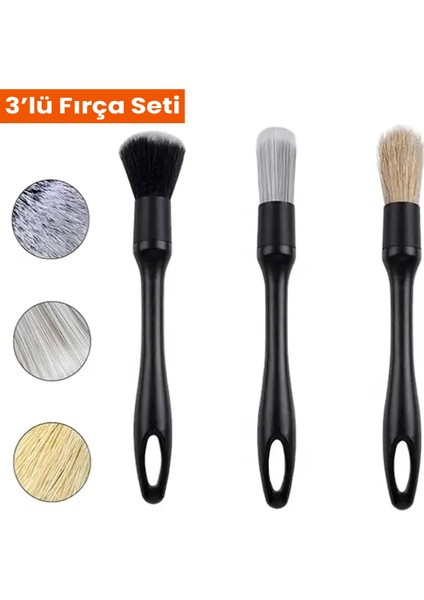 3'lü Araç Temizleme Fırçası ∣ Oto Detay Fırçası ∣ Schön Weiter