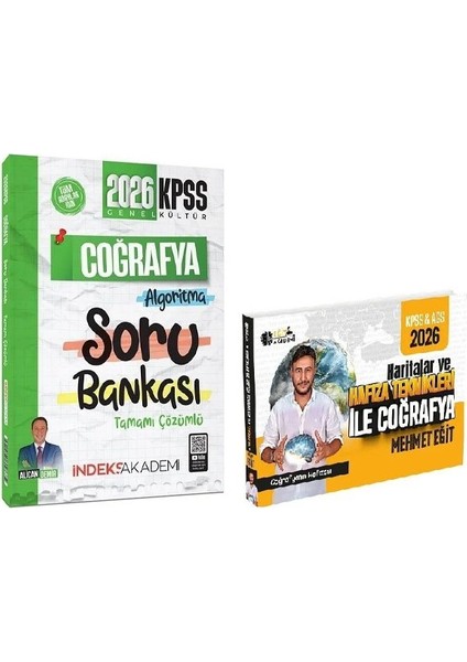 Eğit + Indeks 2026 Kpss Haritalar ve Hafıza Teknikleri ile Coğrafya + Soru Bankası 2 Li Set