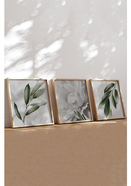 Ahşap Çerçeveli Mdf Kare Tablo Seti Salon ve Oturma Odası Için KR4005 23 x 23 fiyatları