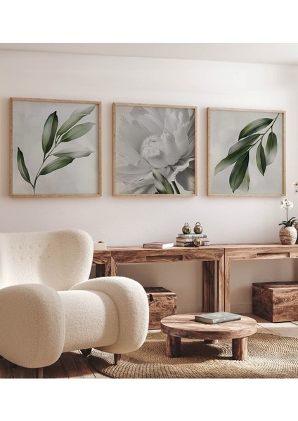 Ahşap Çerçeveli Mdf Kare Tablo Seti Salon ve Oturma Odası Için KR4005 23 x 23 fırsatları