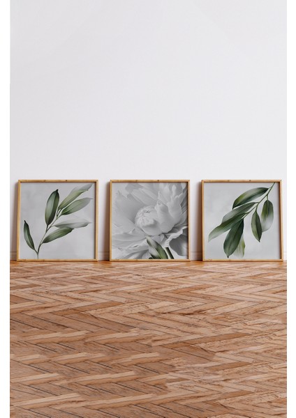 Ahşap Çerçeveli Mdf Kare Tablo Seti Salon ve Oturma Odası Için KR4005 23 x 23 indirimleri