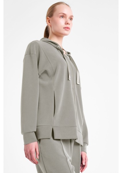 Kadın Fermuarlı Kapüşonlu Sweatshirt 25N-2103 fiyatları