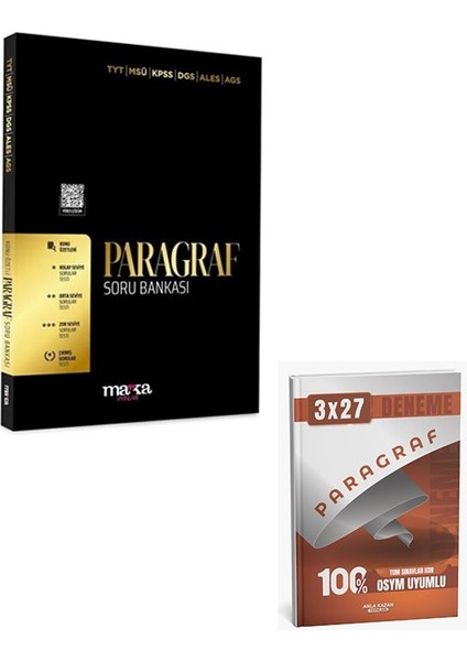 Marka 2026 Kpss Tyt Msü Dgs Ales Meb-Ags Paragraf Soru Bankası Çözümlü