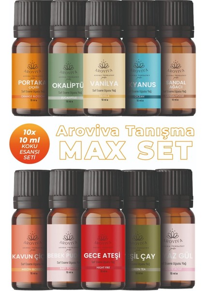 Tanışma Koleksiyon Esansiyel Uçucu Koku Yağı Buhurdanlık Yağı Difüzör Esansı 10'lu Set 10X10ML